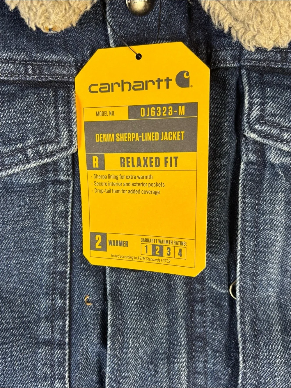 Brand New With Tags (NWT) Carhartt Men's Denim Sherpa-Lined Jacket